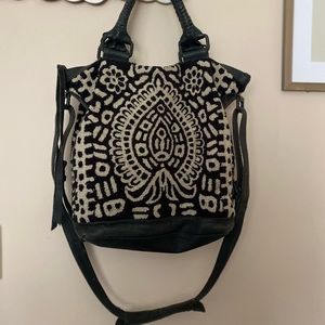 Cleobella pattern shoulder bag black and white